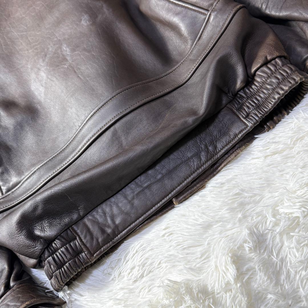 【90s】G-1 フライトレザージャケット M ムートン襟ボア・ライナー付き完品