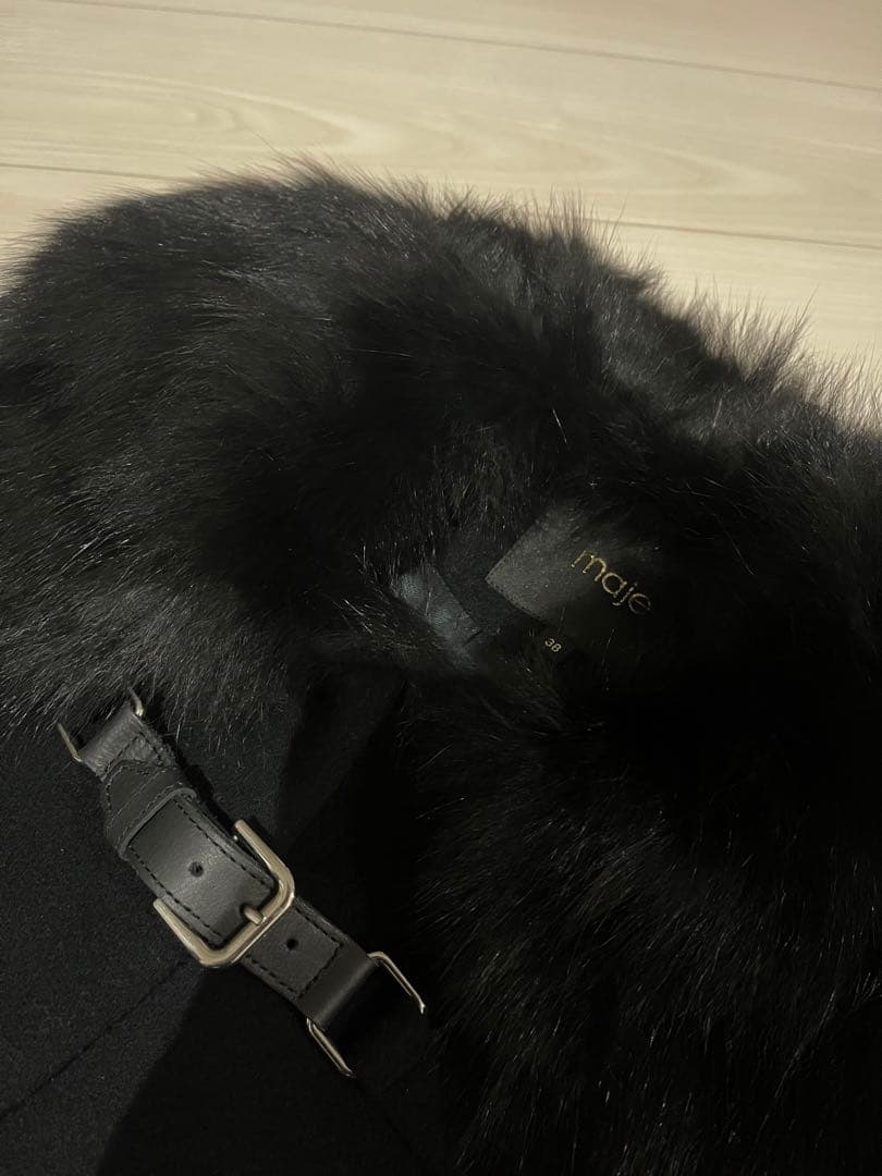 Maje ミドル丈コート　黒