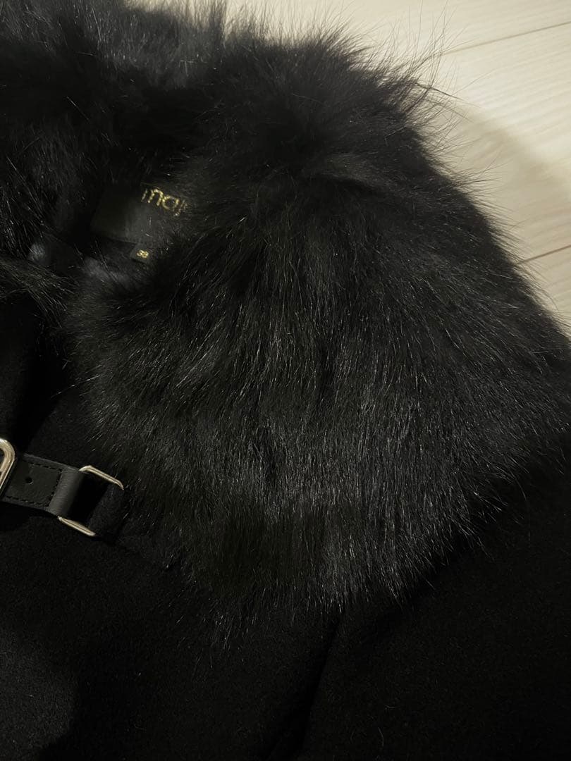 Maje ミドル丈コート　黒