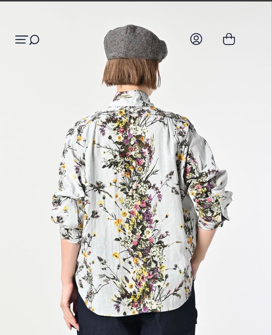 45rpm 45Rインドカディブーケストライプのリボンブラウス今季