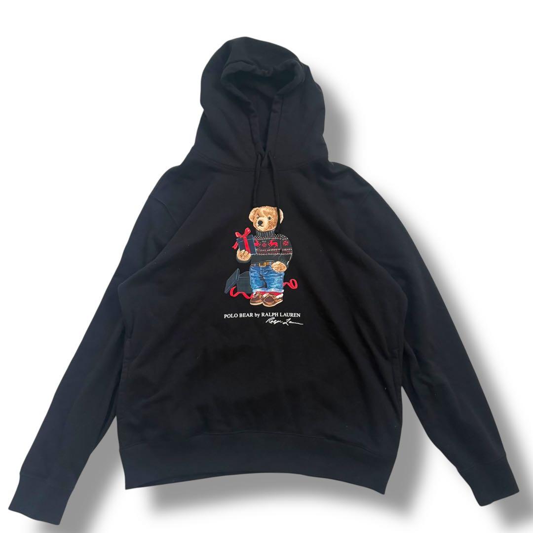 ラルフローレン ブラックパーカー XL メンズ 現行タグ ポロベア