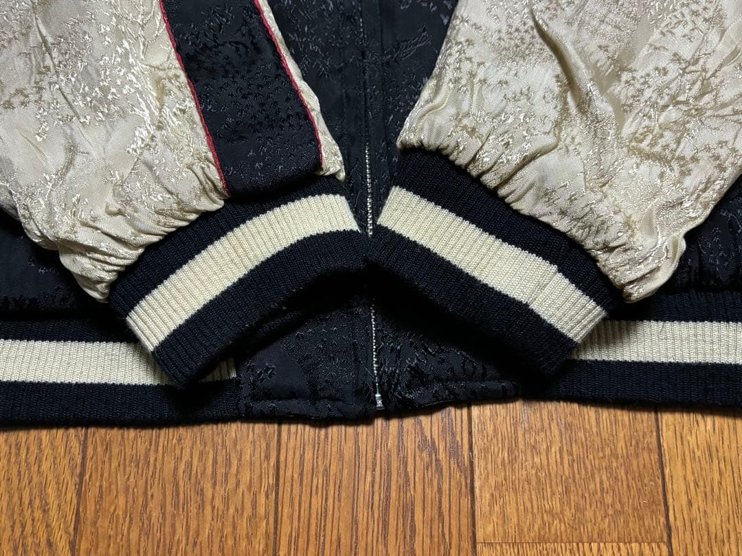 希少　完売品　花旅楽団 野晒　骸骨　 妖怪 和柄 刺繍　リバーシブル　黒