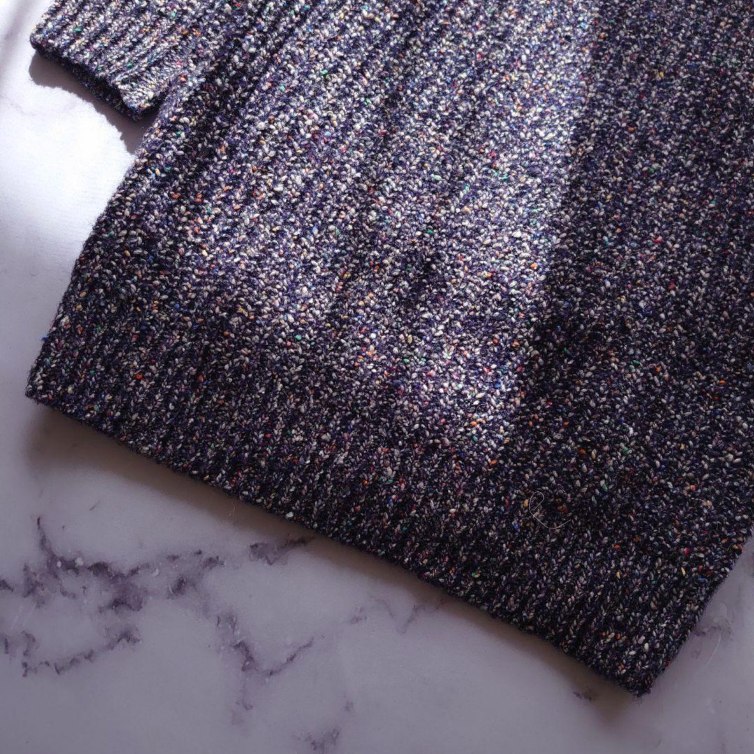 21AW レリアン ロングカーディガン ニット ジップアップ フード 紺 9 M