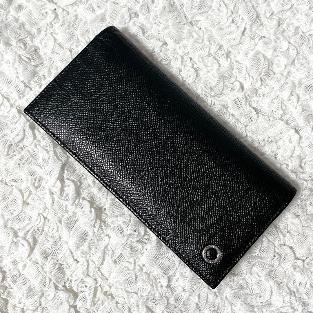 極美品✨BVLGARI ブルガリ ブルガリマン 二つ折り　財布 黒　サークルロゴ