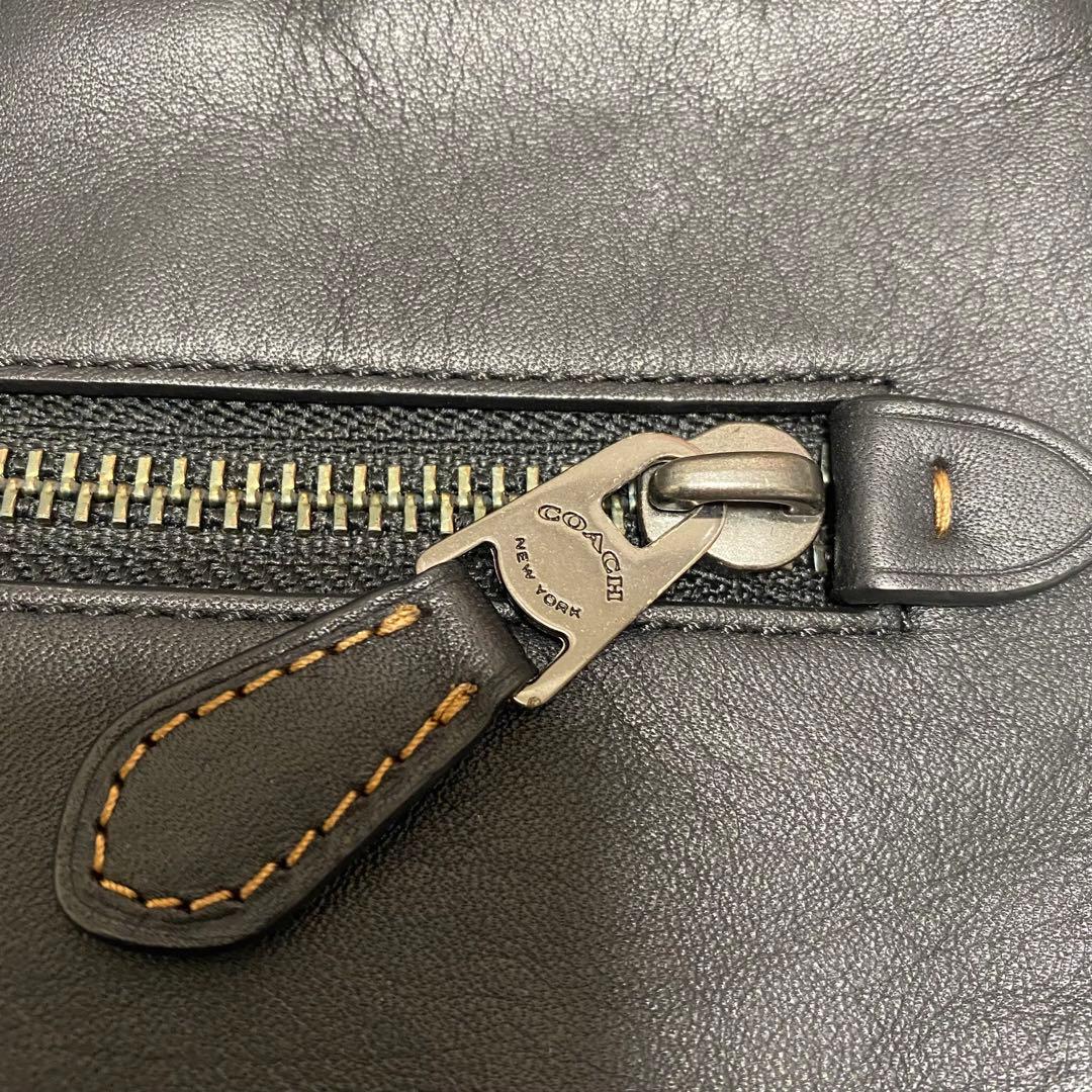 らむ！美品　コーチ ショルダーバッグ　 レザー 黒 グラハム　F78147