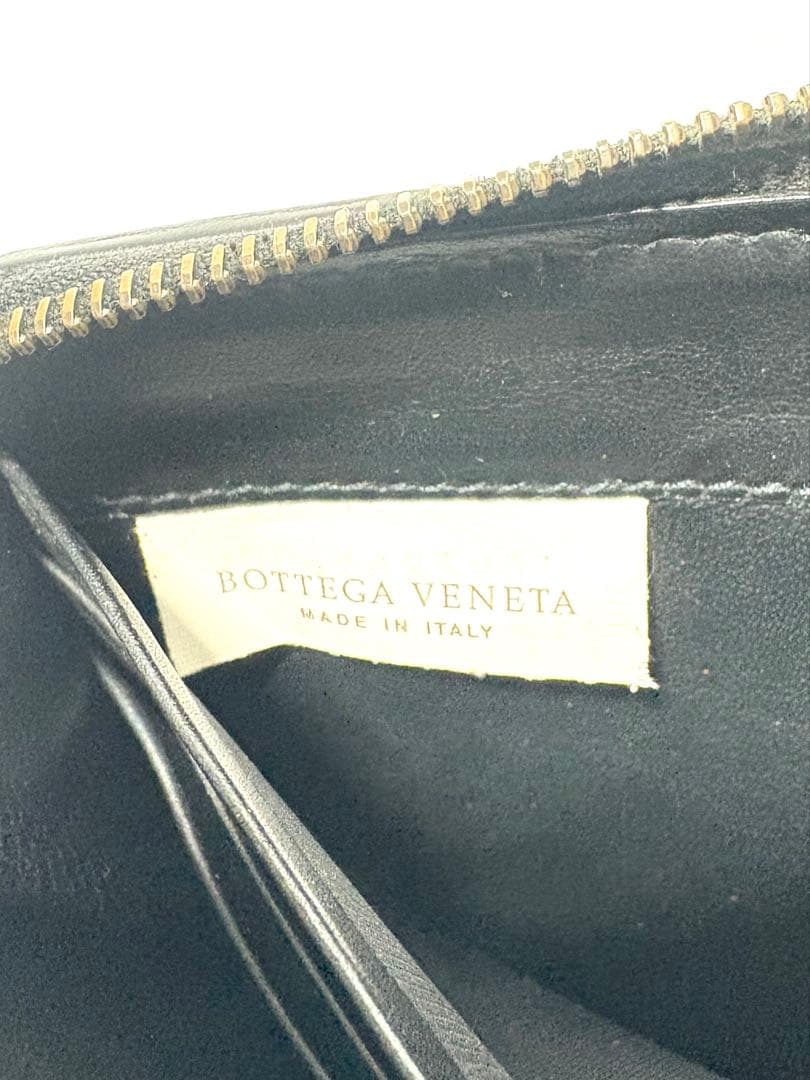ボッテガヴェネタ イントレチャート ラウンドファスナー 長財布 ブラック
