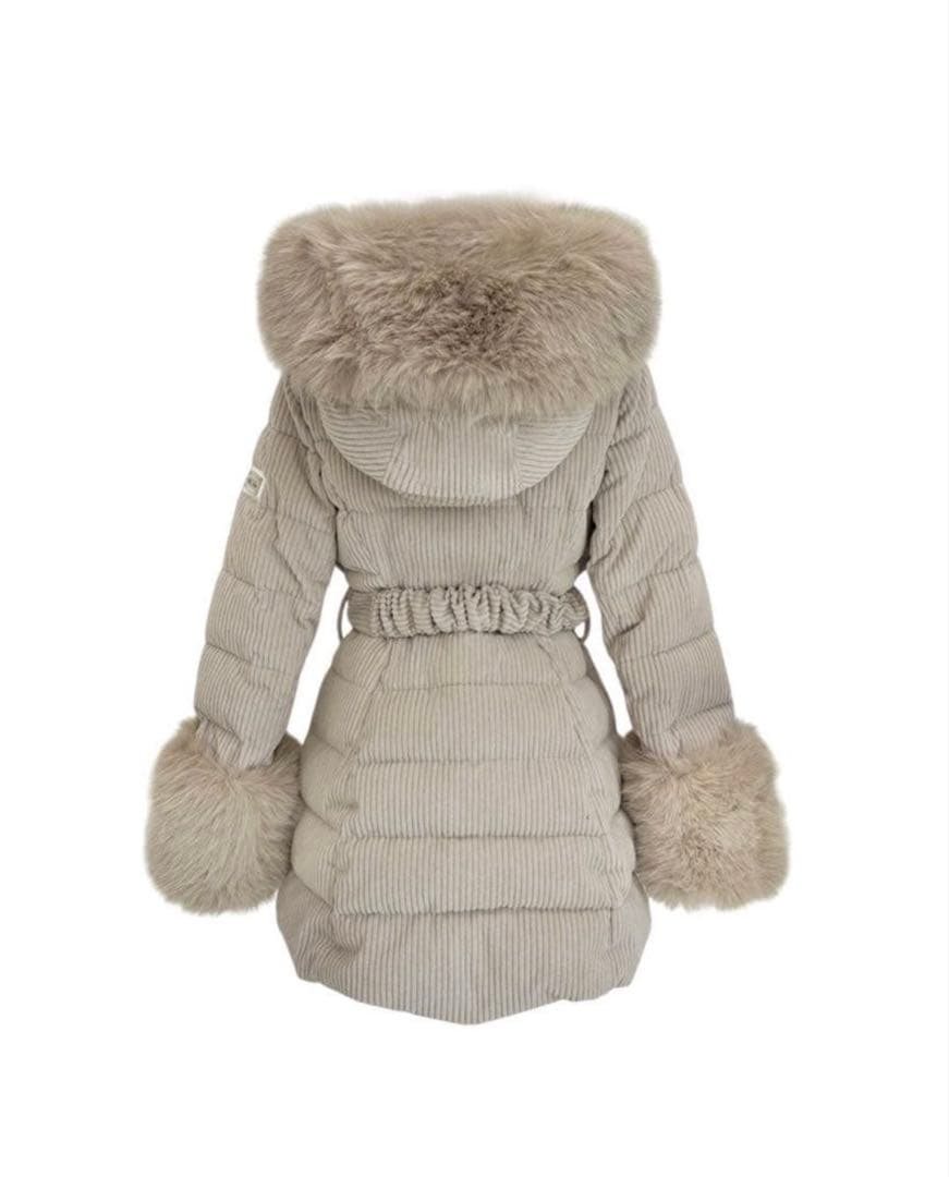 新品未使用【ミシェルマカロン】コーデュロイベルトダウンコート