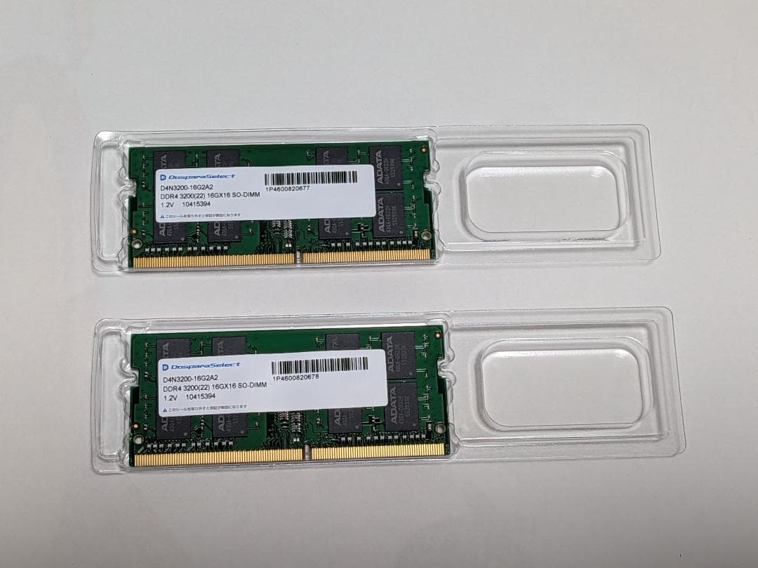 ドスパラセレクト 16GB x2 DDR4 3200MHz メモリー