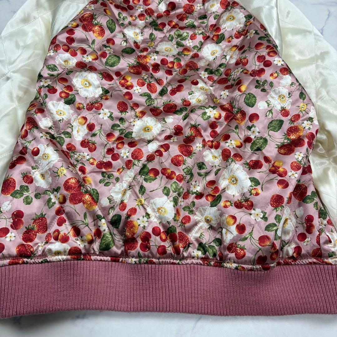 ピンクハウス　リバーシブル✨スカジャン　ブルゾン　いちご刺繍　さくらんぼ