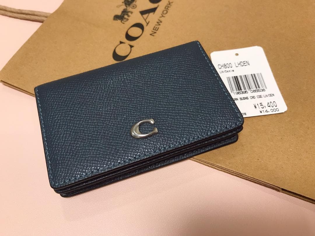 新品 coach ビジネス カード ケース デニム