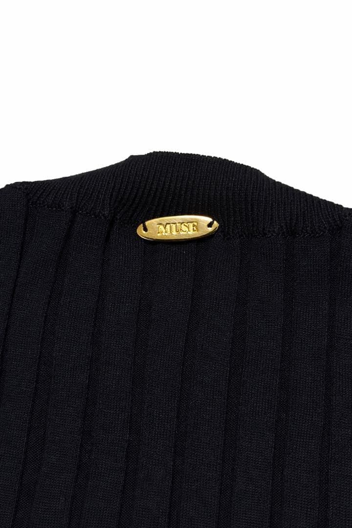 【極美品】MUSE Deuxieme Classe シルク混リブニット ブラック