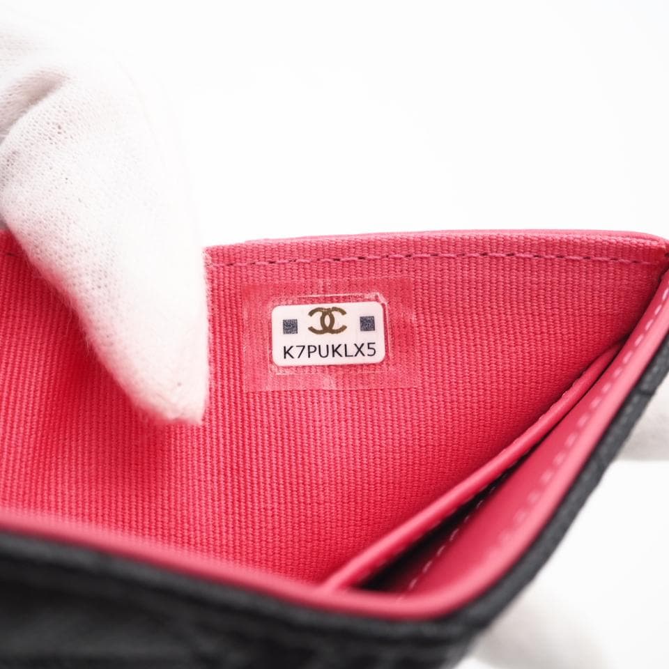 CHANEL 三つ折り財布 キャビアスキン マトラッセ コンパクトウォレット 美