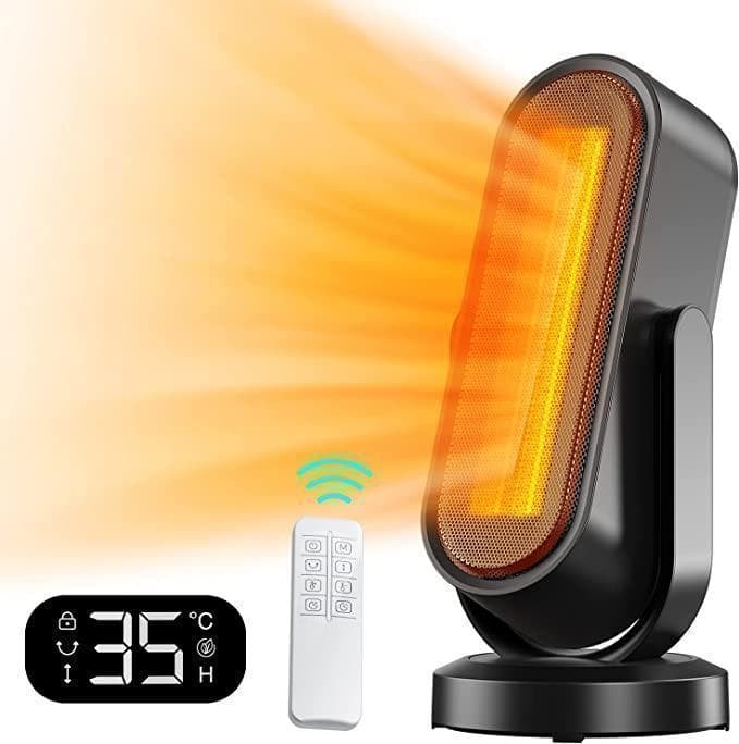 セラミックヒーター 電気ファンヒーター 電気ストーブ 足元ヒーター　ブラック