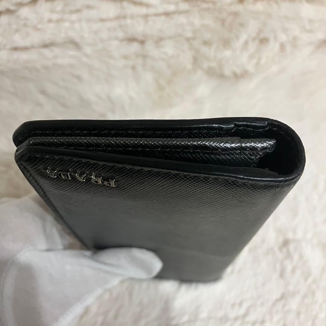 ✨極美品✨ PRADA 長財布 サファイアーノレザー ブラック 黒