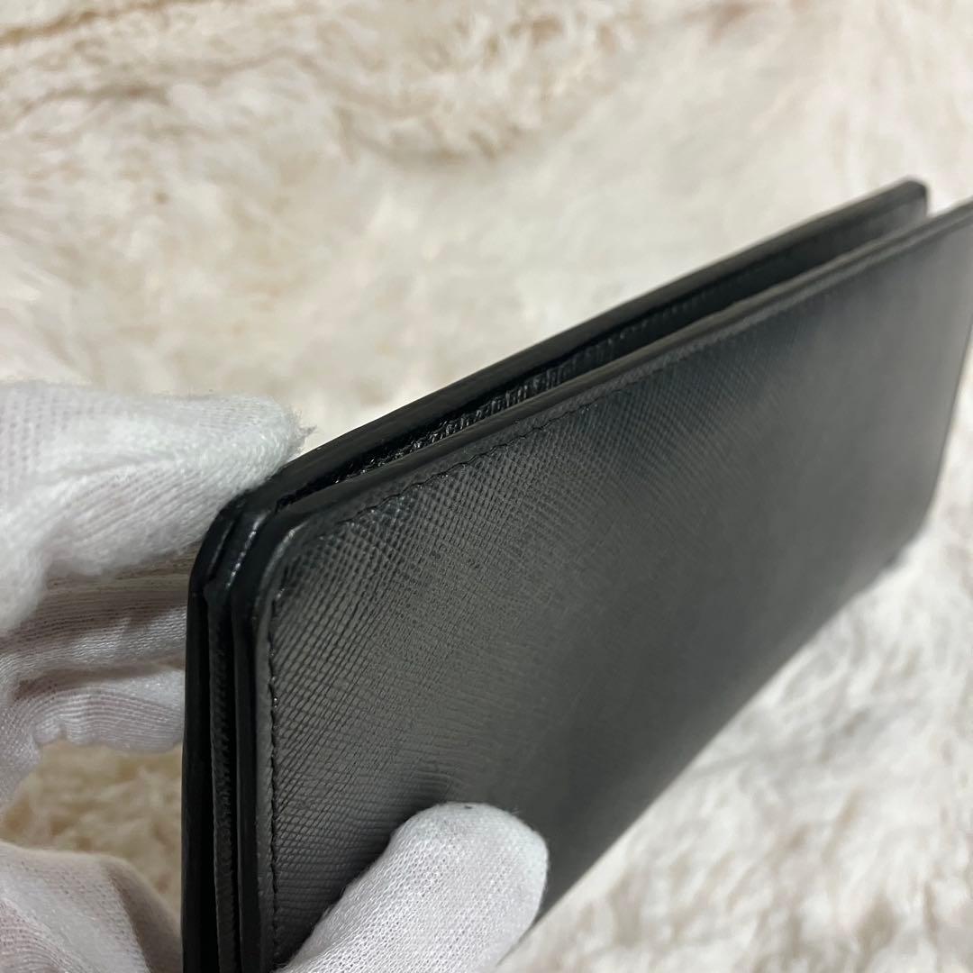 ✨極美品✨ PRADA 長財布 サファイアーノレザー ブラック 黒