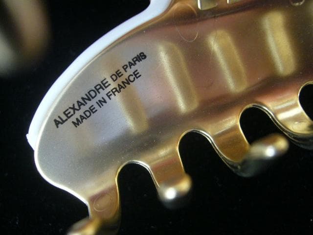 ☆新品☆アレクサンドルドゥパリ●クリスタル付きヘア クリップ/ホワイト/M