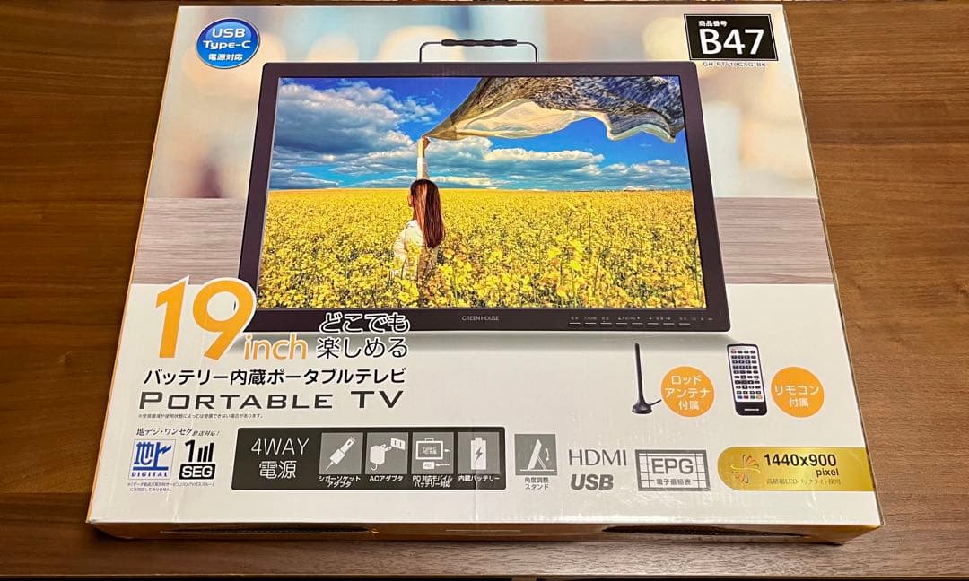 ゆうさん専用！GREEN HOUSE グリーンハウス　19インチ　テレビ