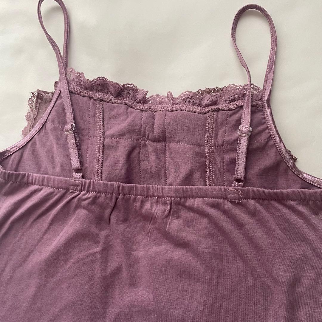アクシーズファム　パープル ビッグリボンキャミソール レース　フリル