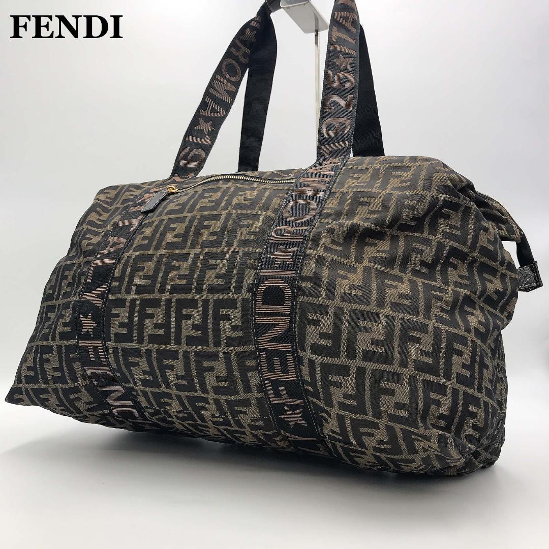 FENDI フェンディ ボストンバッグ 旅行カバン ズッカ柄 FFロゴ 大容量