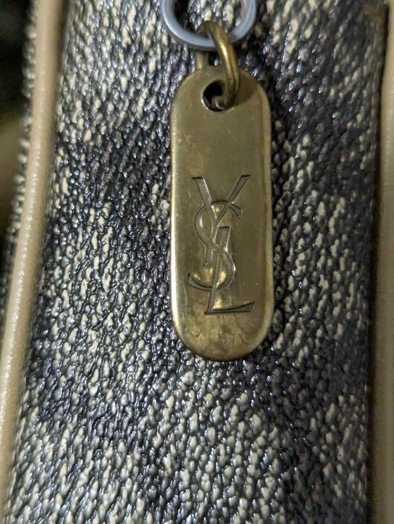 美品 イヴサンローラン ボストンバッグ ポーチ セット ジラフ柄 ヴィンテージ