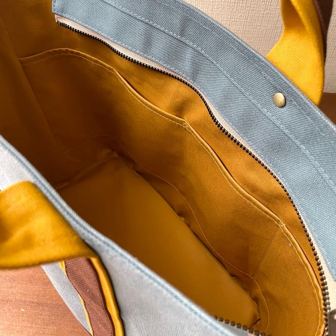 8号帆布トートバッグ(W)ブルージェイド×コーヒー　Zさま専用