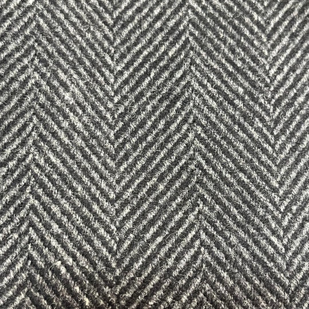 美品　麻布テーラー　カシミヤ混　ダブルチェスターコート　ヘリンボーン柄