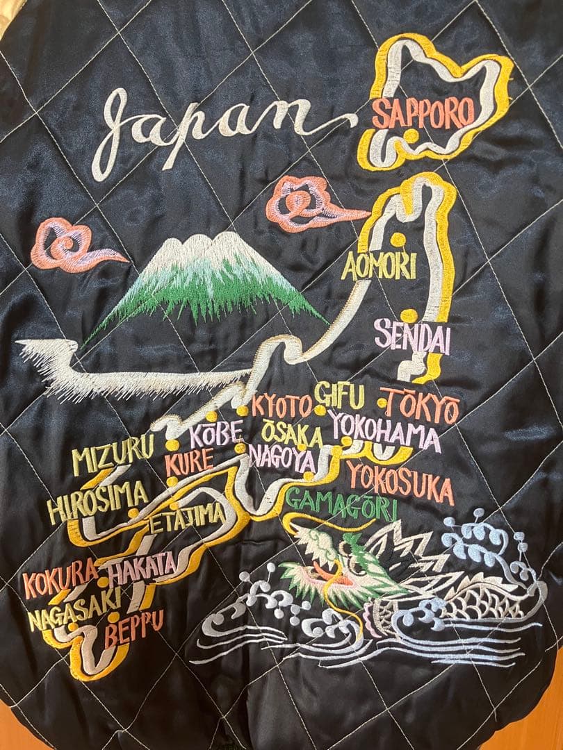 テーラー東洋 別珍 スカジャン 舞妓/鷲 /日本地図/龍　リバーシブル