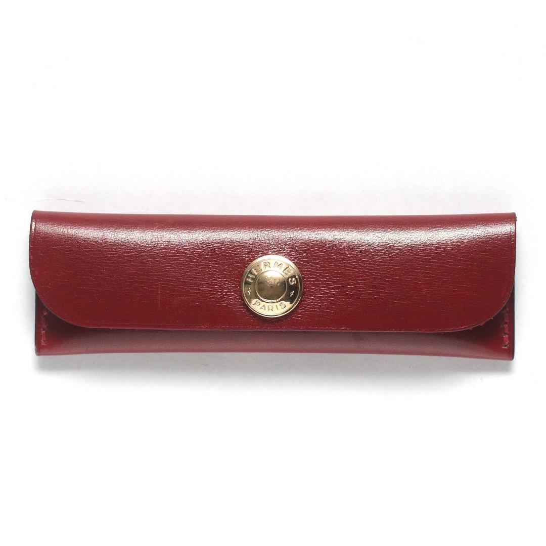 ヴィンテージ エルメス バッファローホーン コーム 櫛 レザーケース フランス