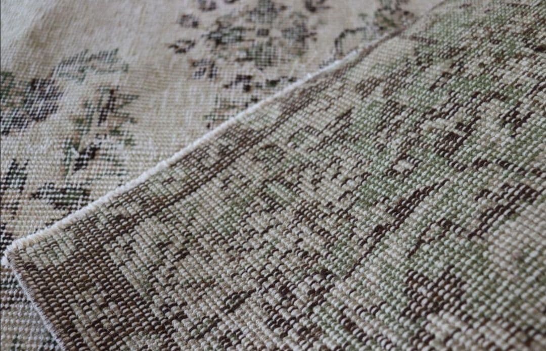 ボタニカルbeige ヴィンテージラグ　トルコラグ　ウィリアムモリス　アクタス