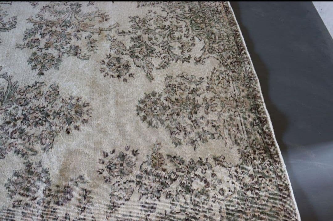 ボタニカルbeige ヴィンテージラグ　トルコラグ　ウィリアムモリス　アクタス