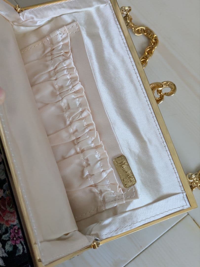 濱野★プチポワンの金具が素敵なハンドバッグ ★和装バック★ブラック