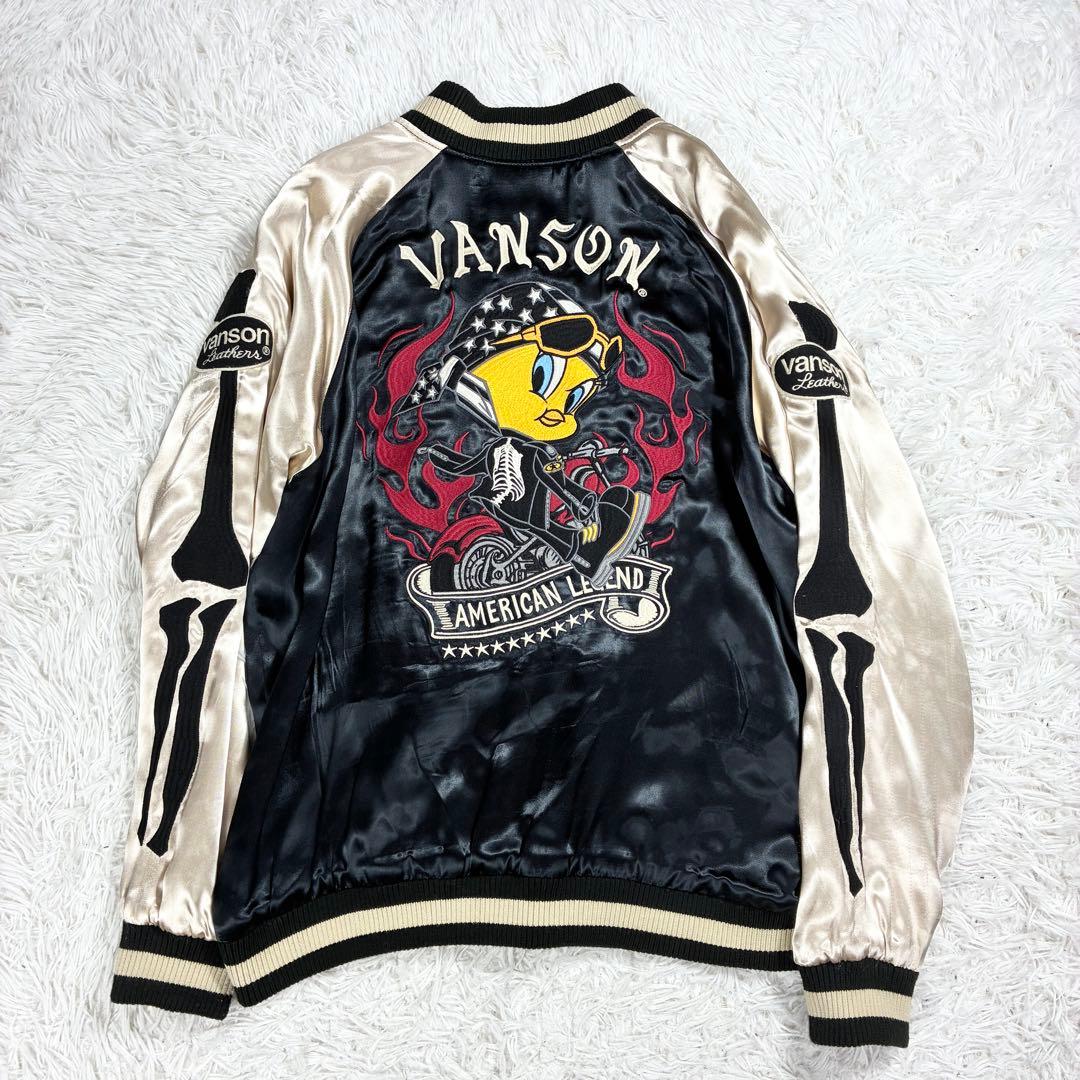 美品✨VANSON × ルーニー スカジャン 希少ピンクゴールド×ブラック