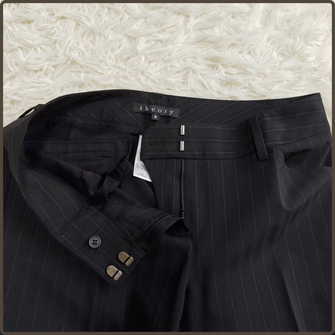 Theory セットアップスーツ フレアパンツ ブラックストライプ M L