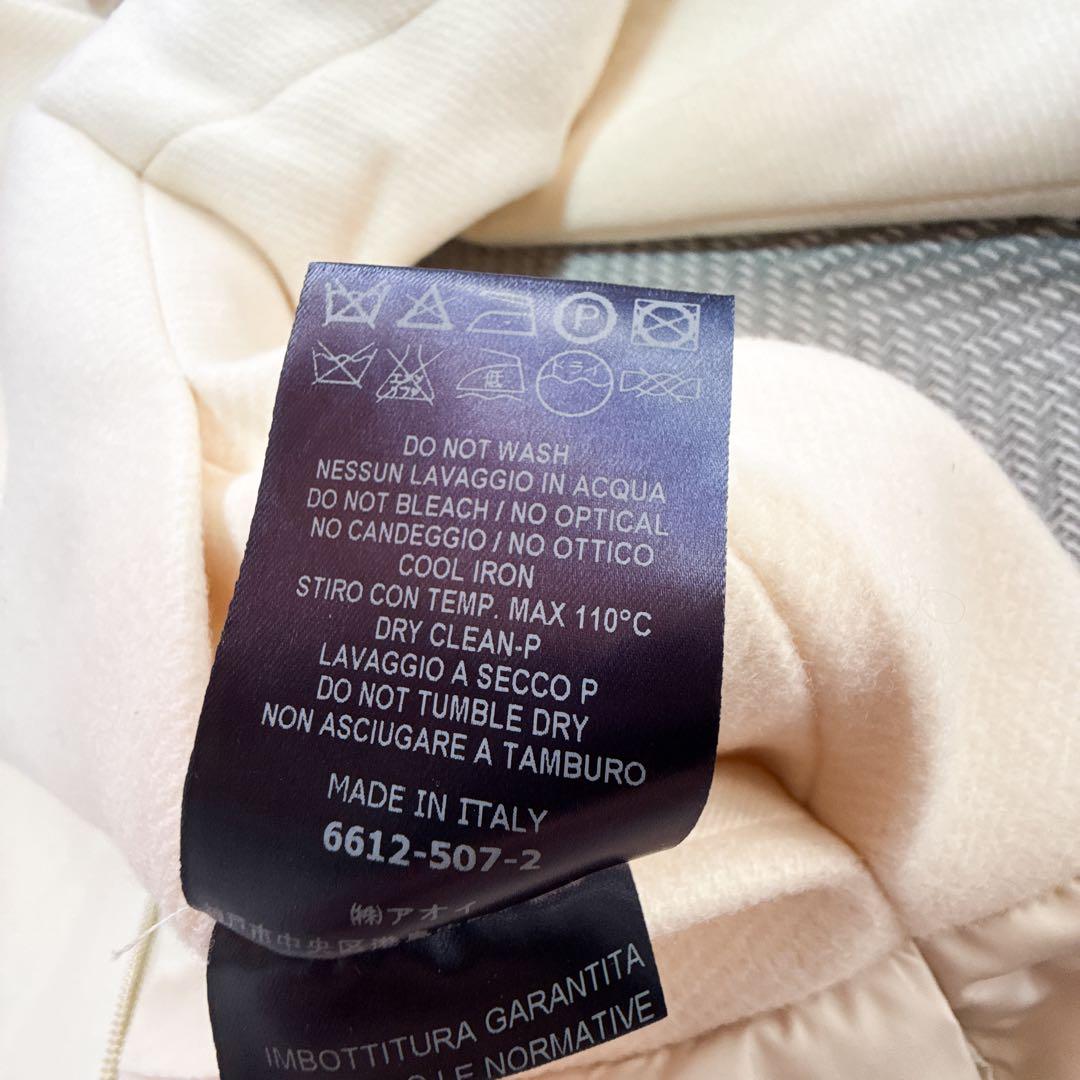 美品 HERNO 異素材コンビネーションフーデッドダウンコート ホワイト ML