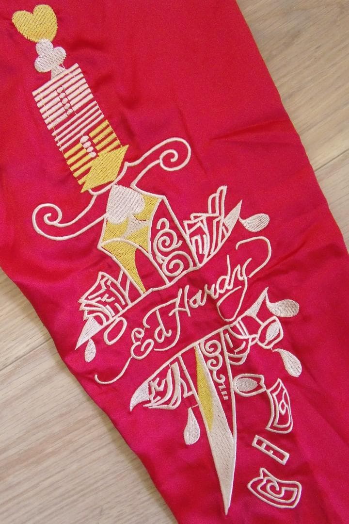 わ*さ様 【2XL】エドハーディーEd Hardy スカジャン 鷹蛇スカル剣 プ