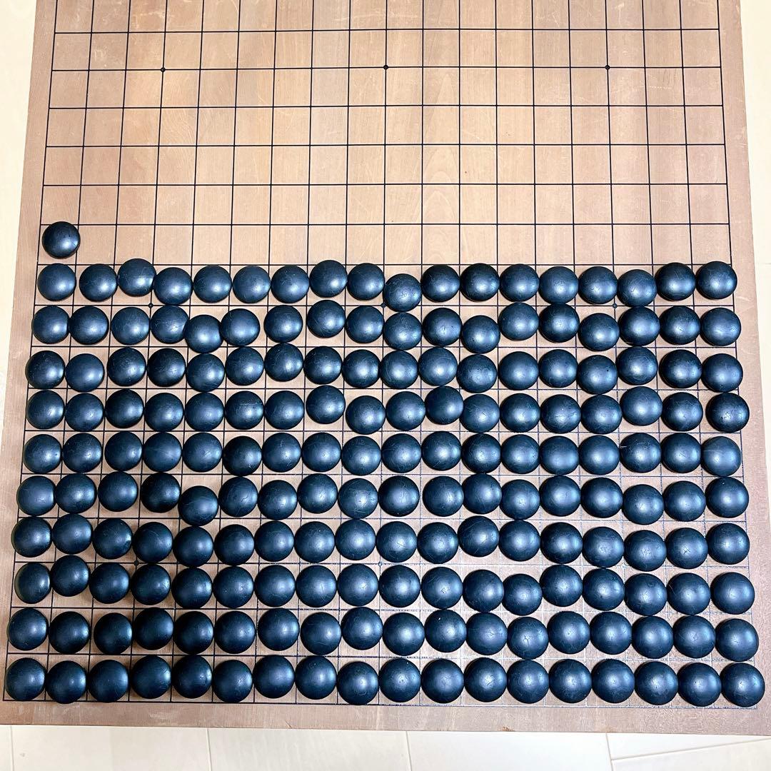 【高級】銘木碁笥 蛤碁石 那智黒 34号 特大 囲碁 碁石