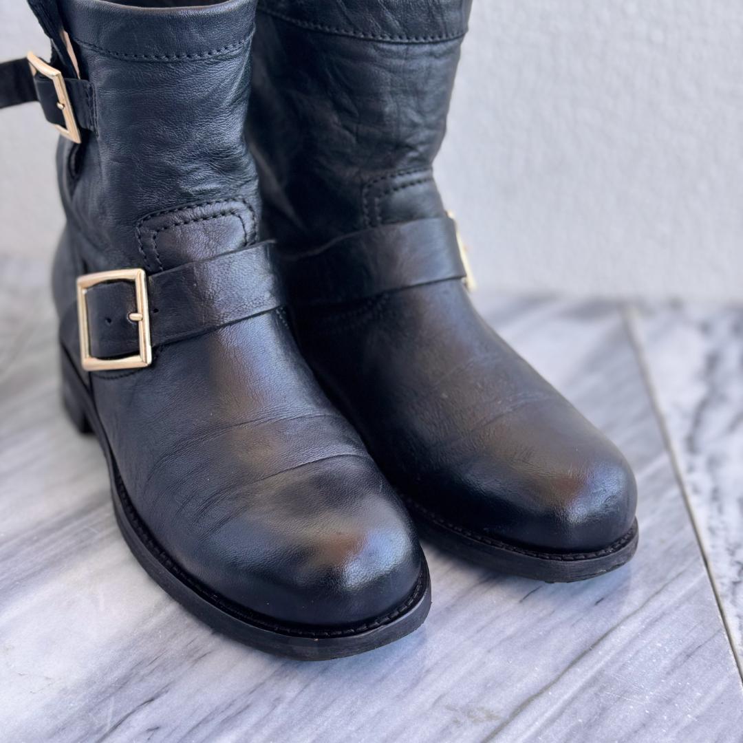 JIMMY CHOO ジミーチュウ　エンジニアブーツ ショートブーツ　黒　36