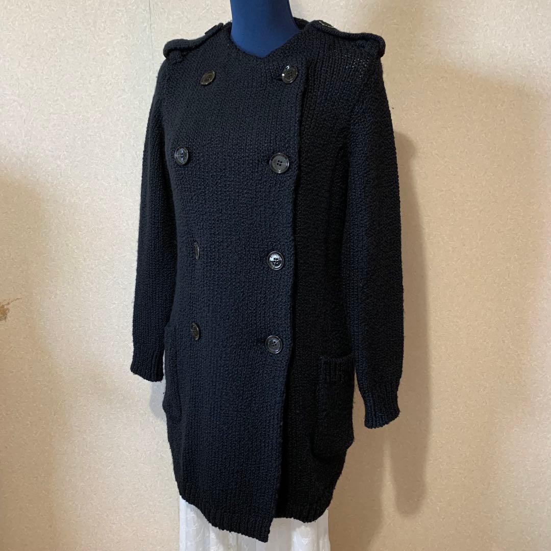 《古着》　Burberry London バーバリーロンドン　ニットコート　黒色