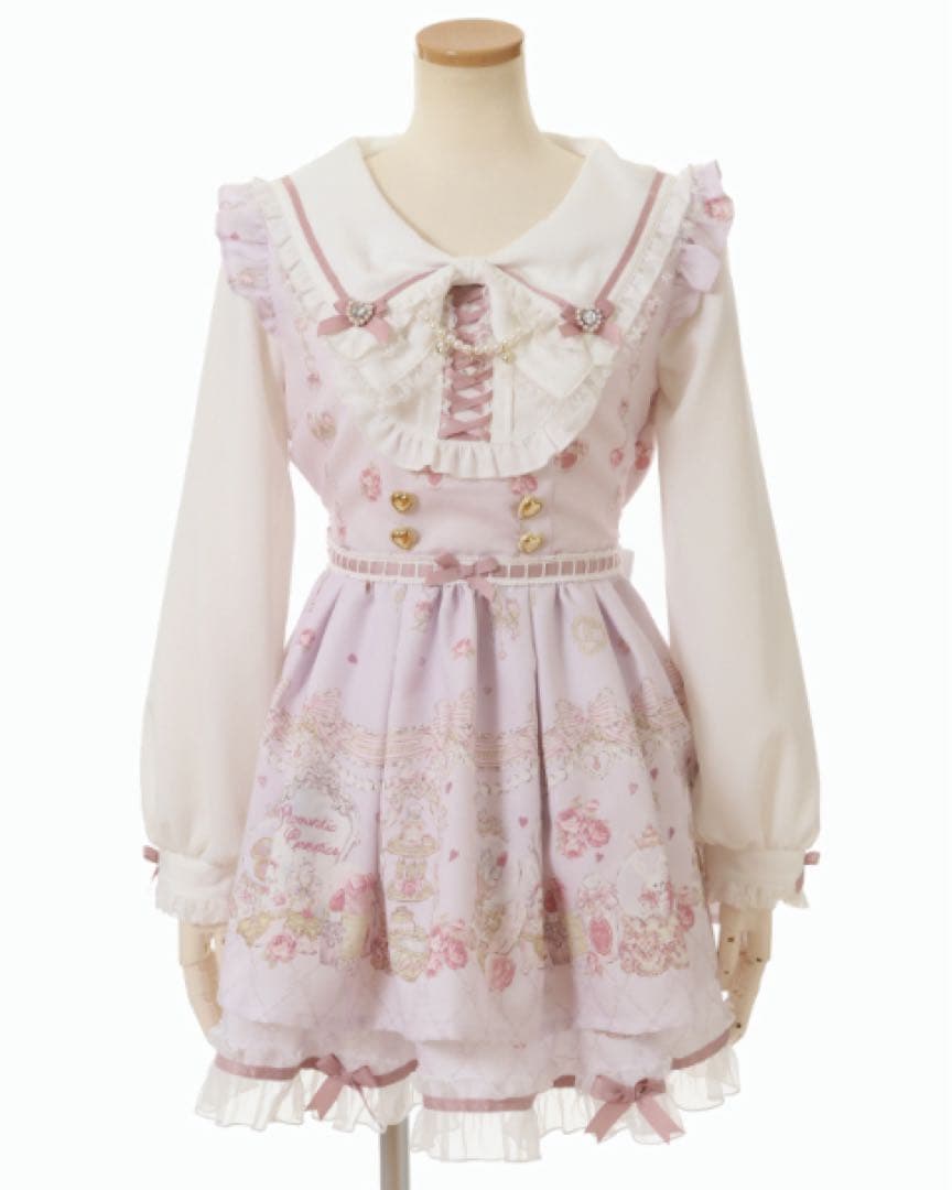 LIZLISA Romantic Cosmetics柄 セットアップ ピンク