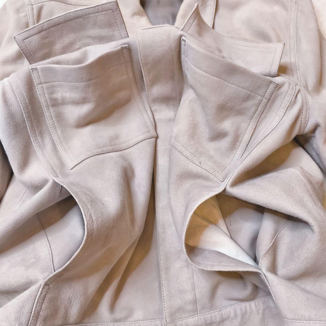 名作 Theory JAMIE ラムスキンス エード ブルゾン グレージュ M