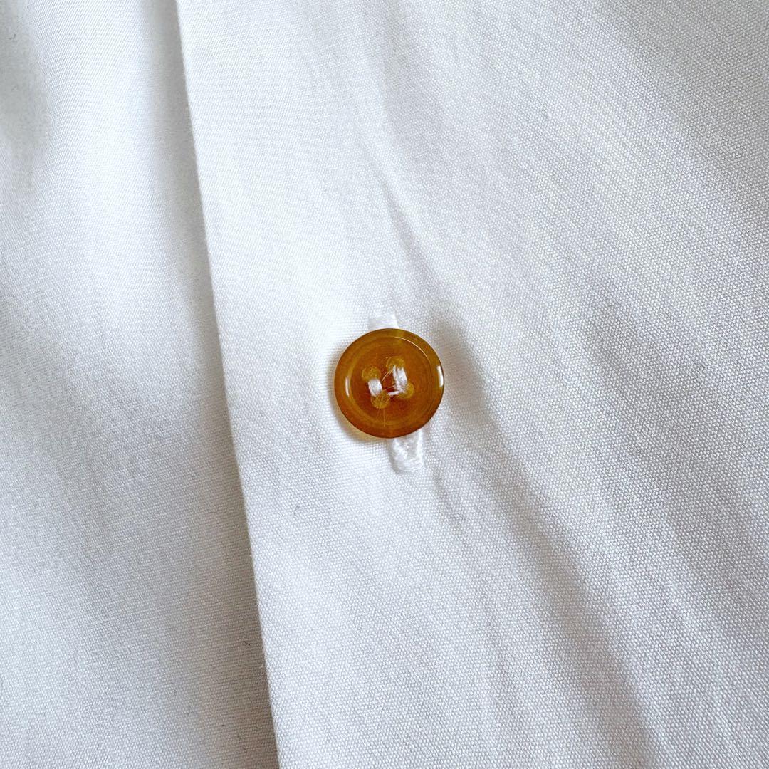 ヴィヴィアンウエストウッドマン 長袖シャツ アシンメトリー 変形 オーブ刺繍 白