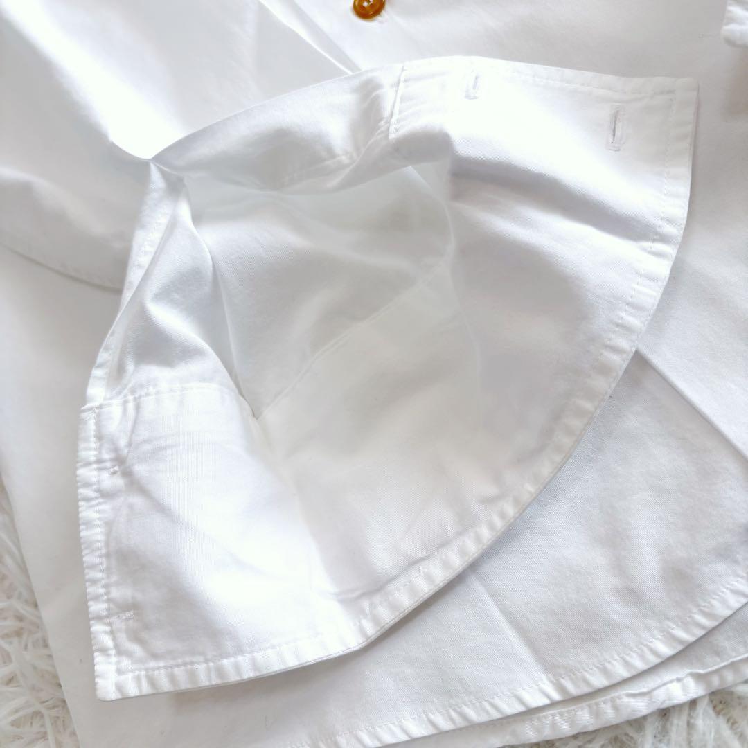 ヴィヴィアンウエストウッドマン 長袖シャツ アシンメトリー 変形 オーブ刺繍 白