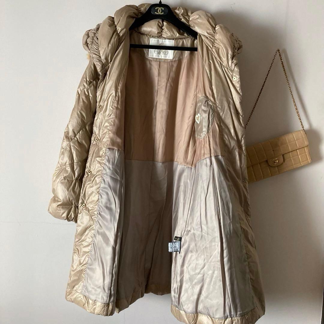 伊太利屋イタリヤ10万＊最高級ミンクファー付きボリュームダウンコート