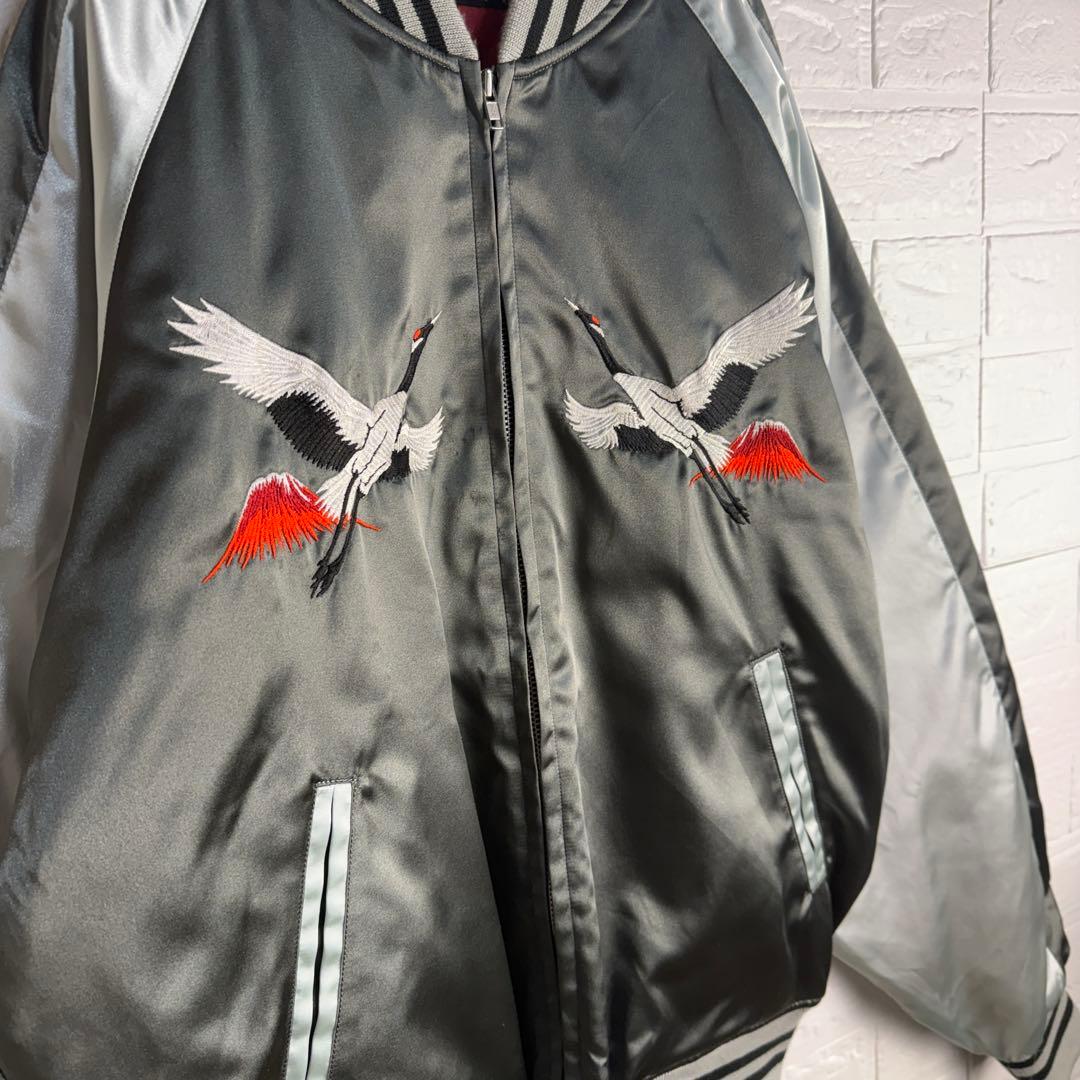 【美品】 星姫 Hoshihime 鶴 刺繍 スカジャン 和柄 東京