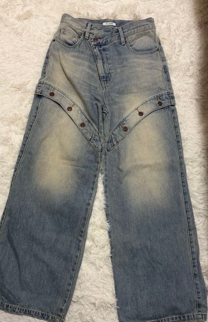 SLY ジャストウエスト サイドオープン ストレートパンツ