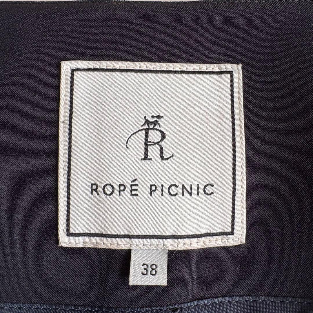 ROPE PICNIC ノーカラーセットアップ ネイビー 38/36 ストレッチ