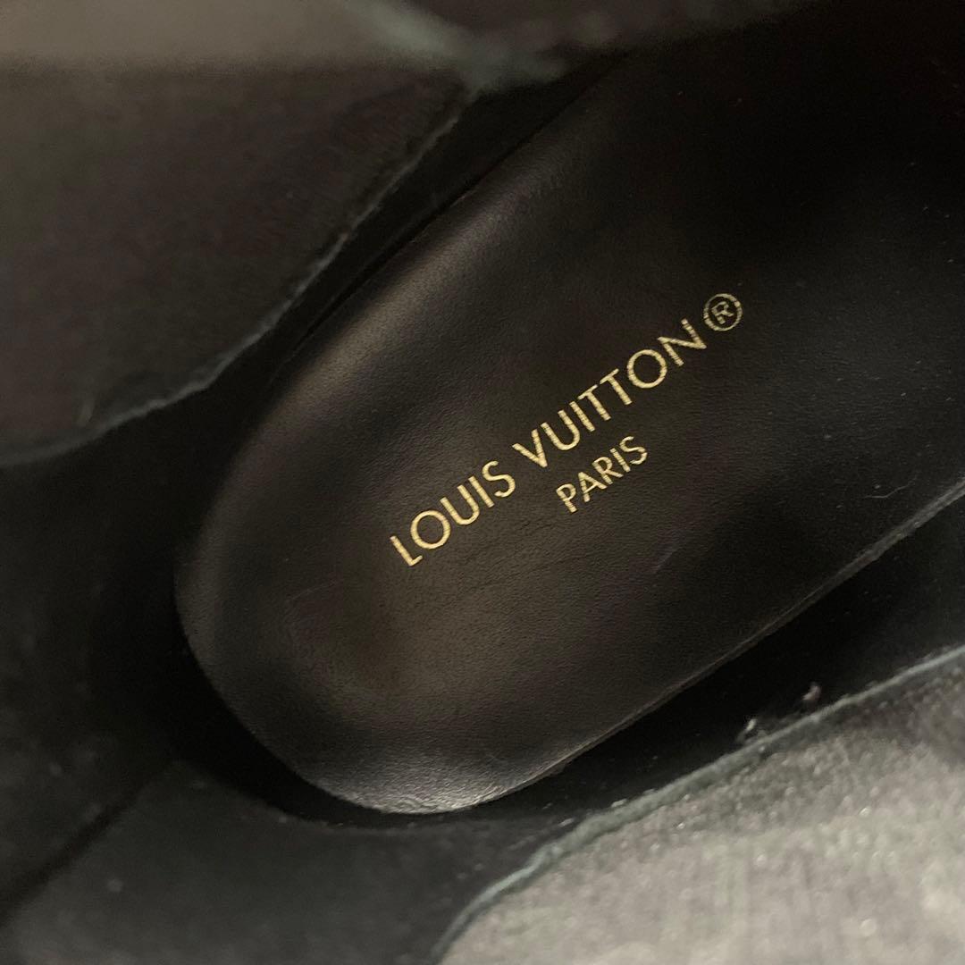 ヴィトン スクァッドライン モノグラム レザー ロゴ サイドゴア アンクルブーツ