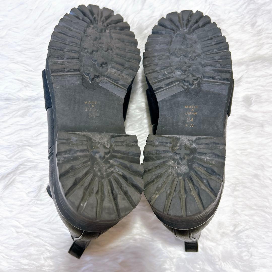 美品 DIANA ビジューショートブーツ サイドゴア 黒 24cm 軽量