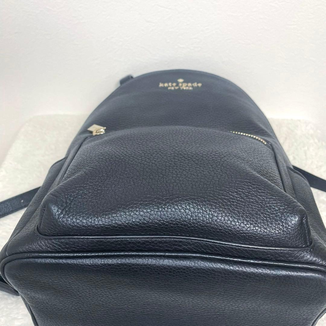 kate spade ケイトスペード レザー リュック ブラック ロゴ金具