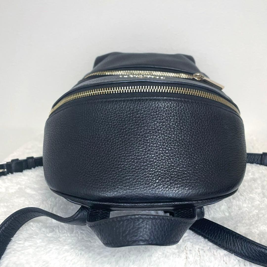 kate spade ケイトスペード レザー リュック ブラック ロゴ金具